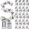 5 Pcs Prelit Poinsettia Winter Christmas Garland with Lights Glitter